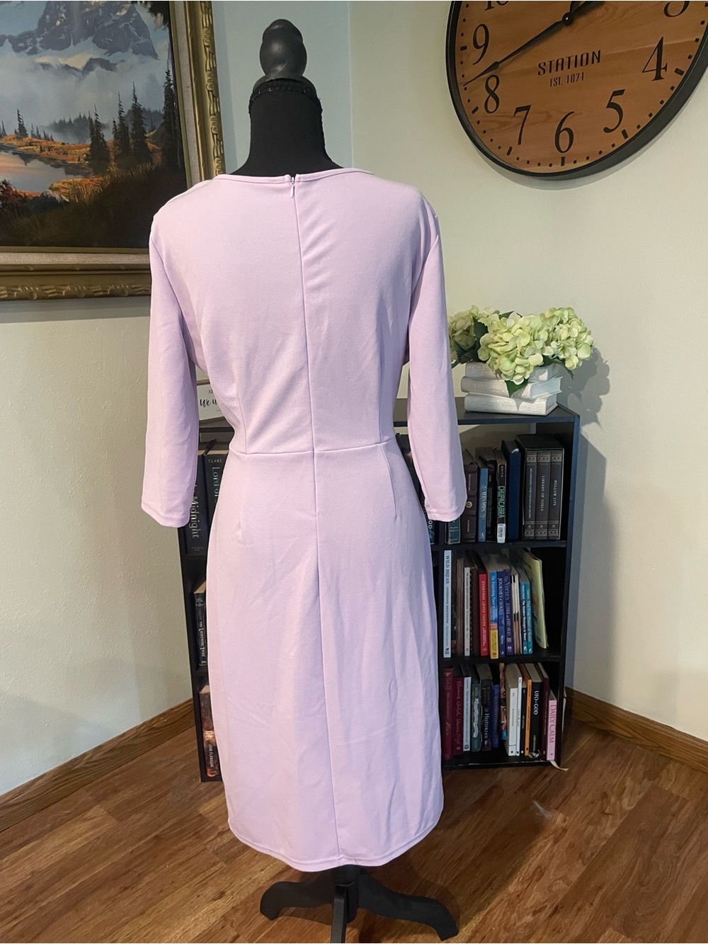 Lilac Long Sleeve Gathered Dress - Picture 3 of 4